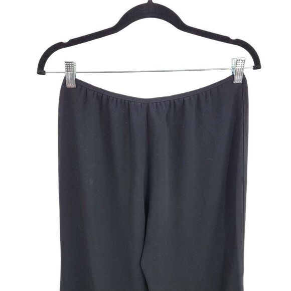 Anne Klein High-rise Wide Leg Dress Pants S Black Elastic Waist Cocktail Evening - Picture 9 of 12